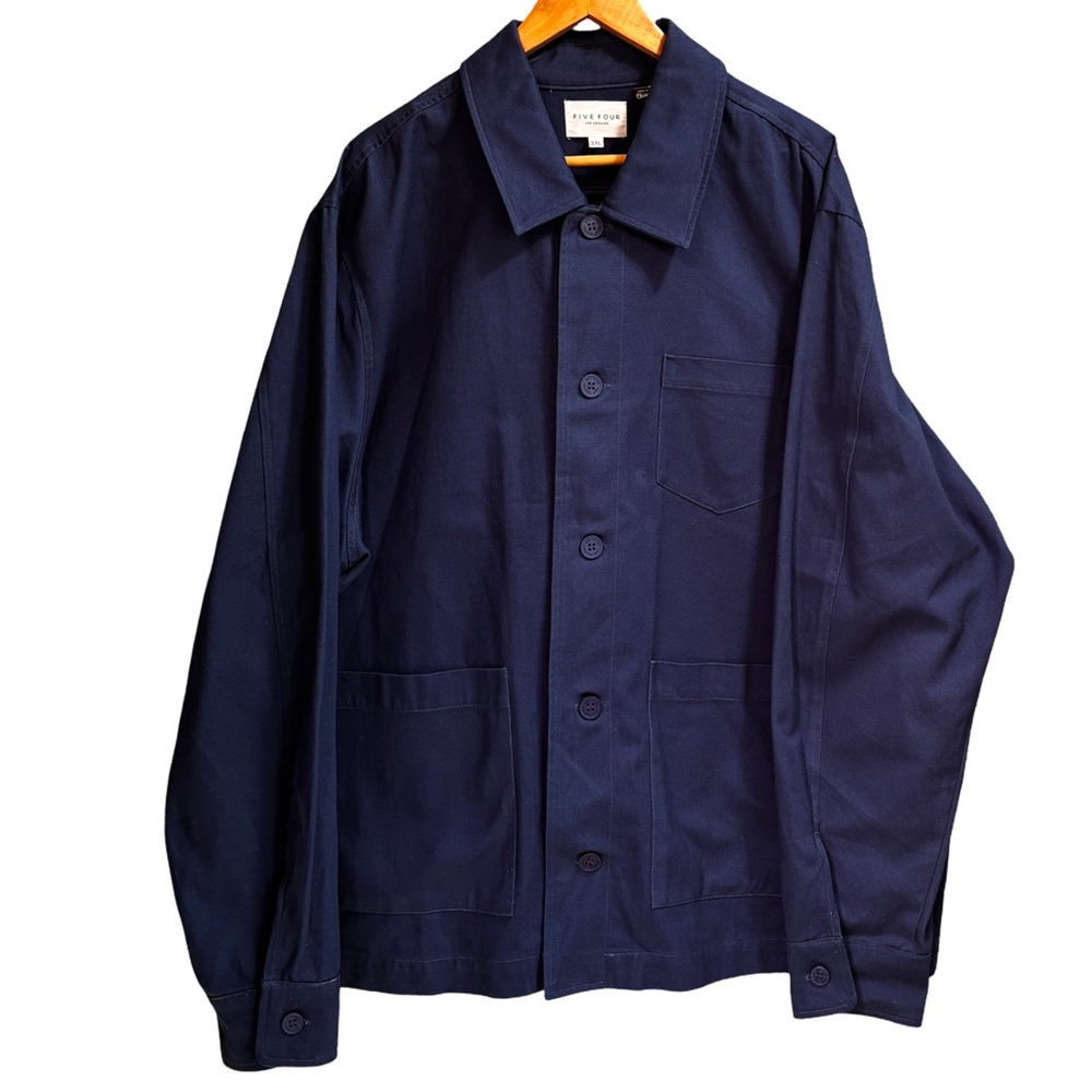 Five Four Navy Blue Cotton Button Down Luka Chore Jacket 3XL